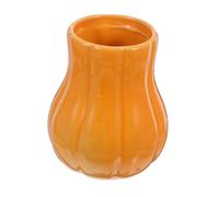 FUNNETOYU Ceramic Pumpkin Utensil Crock for Kitchen Counter Festive Halloween Fall Decoration Porcelain Tableware Holder Easy-clean Spooky Pumpkin Planter Orange Farmhouse Style
