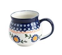 FUNNETOYU Ceramic Water Cup Ethnic Style Milk Mug for Hot Beverages Creative Breakfast Mug for Tea Coffee Juice Practical Gift for Friends Family Housewarming