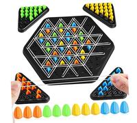 FUNNETOYU Chain Triangle Chess Game Large for Players Strategic Plastic Board Game for Family Night Cognitive Brain Boosting Intellectual Challenge for All Ages