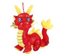 FUNNETOYU Chinese Dragon Doll Red Gold Mascot Soft Stuffed Animal Lunar Year Decoration for Home Office Festive Celebration Lucky Symbol Dragon