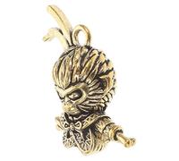 FUNNETOYU Chinese Monkey King Keychain Charm Made of Brass, Unique Monkey Figurine Good Luck Amulet for Wealth, Versatile Accessory Suitable for Keychain and Jewelry Making Gifts