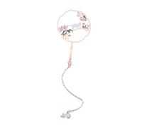 FUNNETOYU Chinese Style Metal Bookmark Round Fan Design Book Marking Pendant for Stationery for Readers Office Supplies and Students