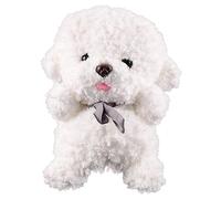 FUNNETOYU Comfortable Plush White Bichon Frise Stuffed Animal Realistic Soft Plush Dog Doll for Cuddling and Decoration Adorable Birthday Dog Lovers