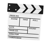FUNNETOYU Compact White Wooden Clapper Board Film Movie Scene Board Prop for Creative Filmmaking Theater Equipment
