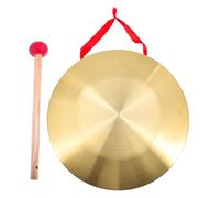 FUNNETOYU Copper Gong with Mallet 32cm Large Anti-flood Warning Gong Instrument Traditional Percussion Craft Suitable for Boys and Girls and Party Supply Assorted style