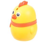 FUNNETOYU Creative Cartoon Chick Toothpick Holder Press-style Desktop Dispenser for Home Restaurant Use Portable Toothpick Storage Box with Split Design for Easy Loading and Cleaning Yellow