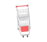 FUNNETOYU Creative Mini Metal Trolley Storage Basket Red Double Cart Shaped Organizer for Office Desk Decoration and Fried Food Holder Easy to Clean Trolley Adornment for Home Dorm Shops