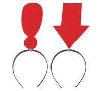 FUNNETOYU Creative Red Fabric Halloween Scary Headband 2pcs Set, Elastic Arrow Hairbands Compatible with Hairstyles, Easy to Use Novelty Party Hair Accessories and Women at Birthdays