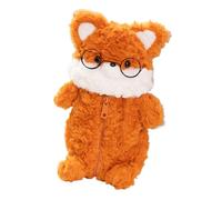 FUNNETOYU Cute Plush Cartoon Fox Pencil Pouch for Soft Animal Pen Case with Multifunctional Storage for Pens Pencils Keys and Coins Adorable Fox-Shaped Stationery Bag