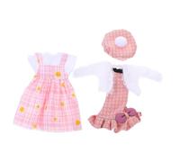 FUNNETOYU Delicate Doll Clothes for Dolls with Cloth Skirt and Plush Coat Easy to Wear for Birthday Holiday and Parenting Practice