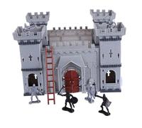 FUNNETOYU DIY Castle Soldiers Model for Assembled Plastic Medieval Army Playset with Knights and Cavalrymen Educational for Logical Thinking and Historical Simulation