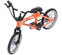 FUNNETOYU Dollhouse Miniature Bicycle Dual Rod Brake, Orange Tiny Artificial Mountain Bike Model for Dollhouse Scene, Mini Bike Photo Prop Accessory