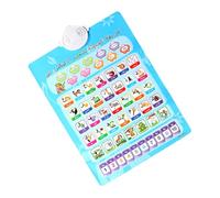 FUNNETOYU Early Education Alphabet Audio Wall Chart Double-sided Learning Poster for Preschool Kindergarten Home School Blue Educational Map with Visuals and Lightweight Design