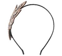 FUNNETOYU Elegant Retro Crystal Hair Hoop with Rhinestone Leaves for Graduation Period and Wedding Hair Accessory, Delicate Golden Plastic Headdress and Women at Proms and