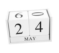 FUNNETOYU European Style Wooden Perpetual Desk Calendar Vintage Rustic Block Design Date Display for Office and Home Decor Multifunctional Desktop Ornament Sturdy Wood Build
