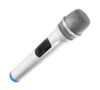FUNNETOYU Fake Microphone Model Prop for Boys and Girls Stage Performance Toy, Silver Glossy Pretend Mic for Party Play and Cosplay Interview Role-playing