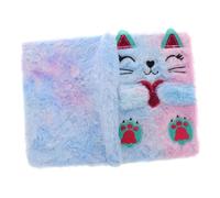 FUNNETOYU Fluffy Cartoon Cat Notebook Portable Writing Book for Daily Use Plush Cover with Smooth for Students Travelers and Office Workers Adorable Diary for Recording Thoughts and Notes