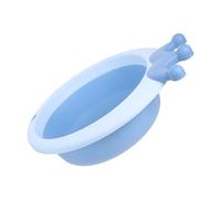 FUNNETOYU Foldable Baby Cleaning Basin with Crown Design, Blue Collapsible Face Washing Tub for Newborn Bathing and Travel, Portable Baby Foot Wash Basin for Home and Outdoor Use