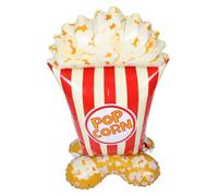 FUNNETOYU Giant Inflatable Popcorn Balloon Standable Self Supporting Foil Decoration for Shower Movie Night Carnival Birthday Party