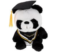 FUNNETOYU Graduation Plush Panda Doll Adorable Stuffed Animal with Doctor Cap for Graduation Party Decoration Soft Plush Panda