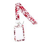 FUNNETOYU Halloween Bloody Pattern Lanyard Id Badge Holder Compact Lightweight Neck Strap for Spooky Costume Matching Multifunctional Card Cover for Halloween Party Accessories