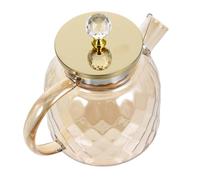 FUNNETOYU High Borosilicate Amber Glass Water Pitcher Large Capacity with Lid Thickened Handle Easy Clean for Tea Juice Cold Drinks Household Use