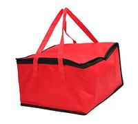 FUNNETOYU Insulated Food Bag with Handle Red Thermal Take Away Tote Multi Functional Reusable Meal Prep Carrier Easy Clean Material for Pizza and Cake Transport