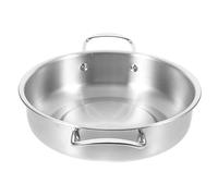 FUNNETOYU Korean Stainless Steel Ramen Pot with Ergonomic Handles Scald Food Storage Pot for Seafood Noodle Soup Portable Outdoor Cooking and Home Use