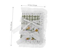 FUNNETOYU Lace Notebook Cover Cloth Diary Protector with Green Leaf Design Polyester Fabric Planner Shell for School Home Office Book Protection
