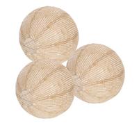 FUNNETOYU Lantern Light Lampshade Fabric Pendant Lamp Linen Shade Round 3pcs Cover, Soft Diffusion, Warm Glow, Rustic Vintage Asian Style Farmhouse Porch Decor