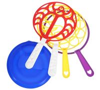 FUNNETOYU Large Bubble Wand with Tray for Cartoon Bubble Tools Including Crab Whale Rings Easy Grip Outdoor for Birthday Parties Weddings Pool Family Fun