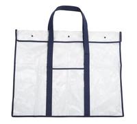 FUNNETOYU Large Transparent Drawing Board Pouch with Snap Button Closure PVC Art Storage Bag for Painting Tools and Sketch Single Handle Multipurpose Organizer for Artists and Students