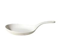 FUNNETOYU Lightweight White Korean Style Serving Plate with Handle Easy Grip Dessert Dish for Appetizers Sauce Bowls Pasta Salad and Steak Smooth Edges for Family Gatherings Parties and