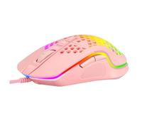 FUNNETOYU Luminescent Hollow-out Wired Gaming Mouse for Laptop Ergonomic Design with High-speed Accurate Positioning Skid-resistant Material Pink Competitive Accessory