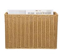 FUNNETOYU Magazine Rack and Storage Basket, Plastic Material with Woven Texture - Convenient to Hold and Move, Suitable for Desktop and Floor Organization