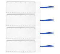 FUNNETOYU Magnifiers Text Reading Aid 4pcs Bookmark Ultra-thin Pvc Magnifying Lens 3x Handheld with 6-inch Ruler for Reading Books for Seniors, Suitable for Travel and Examining Maps