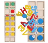 FUNNETOYU Math Manipulative Kit for Home Wooden Addition and Subtraction Counters for Educational Learning to Develop Hand-eye Coordination and Logical Thinking Suitable for Classroom and