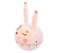 FUNNETOYU Mechanical Kitchen Timer Cute Bunny Shape Visual Countdown Clockwork for Cooking and Battery Manual Timer with Loud Bell Alarm Compact Design for Cooking Homework and Game Timing
