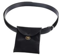 FUNNETOYU Medieval Leather Fanny Pack Waist Belt Bag in Black Pu Leather with Authentic Medieval Look, No Burr Finish, for Cosplay and Musicals, Vintage Renaissance Style