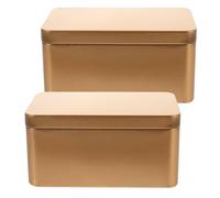 FUNNETOYU Metal Tea Storage Box with Lid Multi-Purpose Rectangular Tin Container for Tea Bags and Craft Supplies 13 X 6 X 8Cm Suitable for Home Organization