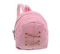 FUNNETOYU Mini Doll Backpack for Dolls Pink Zipper Coin Purse School Bag Backpack Educational Change Pouch for Childrens Financial Management and Play