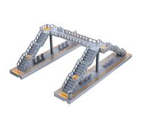 FUNNETOYU Mini Footbridge Model Building Kit Plastic Railway Station Overhead Footbridge Decor for Sand Table and Miniature Home Ornament and Stylish DIY Scene Accessory