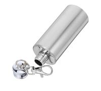 FUNNETOYU Mini Hip Flask 2 Oz Stainless Steel Drinking Bottle with Compact Design and Keychain Functionality Portable Whiskey Flask for Holidays and Travel Stylish Cylindrical for Men