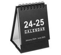 FUNNETOYU Mini Standing Desk Calendar Black Desktop Ornament with Tearable Pages for Office Home Use Space Saving Daily Planner with Memorandum Spaces