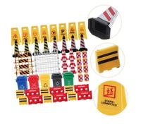 FUNNETOYU Mini Traffic Signs Educational for Realistic Plastic Road Barricades Model Interactive Safety Awareness Learning Kit for Boys and Playing