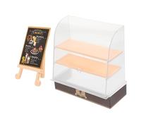 FUNNETOYU Miniature Bakery Case Realistic Doll House Cake Stand Display Cabinet Design Adorable Mini Bakery Accessory for Creative Decor for Foodie Fun