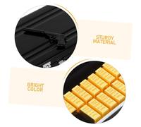FUNNETOYU Miniature Doll House Decor Suitcase with Golden Bars Realistic Aluminum Alloy Luggage Model for DIY Micro Landscape and Scene Layout for Mini Home Accessories