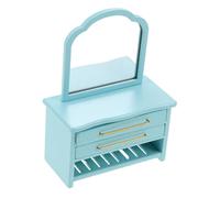 FUNNETOYU Miniature Table for Dollhouse Furniture Dollhouse Accessories Bathroom Cabinet Mini Wood Cabinet Miniature Props Sky-blue