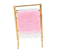 FUNNETOYU Miniature Towel Rack with Towels for Dollhouse Decoration Cloth Bathroom Accessories for Mini House Landscape Scenes Portable Realistic Dollhouse Supply