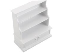 FUNNETOYU Miniature Wooden Dollhouse Display Cabinet Sturdy Mini Bookshelf with Shelves for Tiny Books and Accessories Multifunctional Mini Storage Furniture for Doll House Decor and